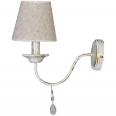 Απλίκα Τοίχου 1xE14 Μεταλλική σε Λευκή Πατίνα με Υφασμάτινα Καπέλα 43023